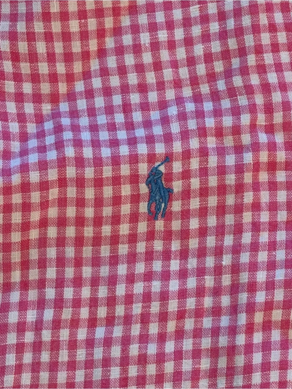 Polo Ralph Lauren Classic Fit Linen Shirt Mens XL Pink White Gingham. - Picture 3 of 4